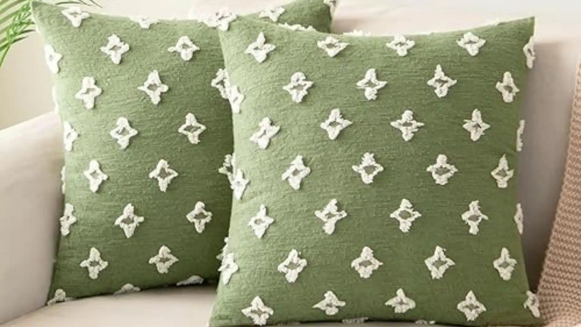 green pillow covers