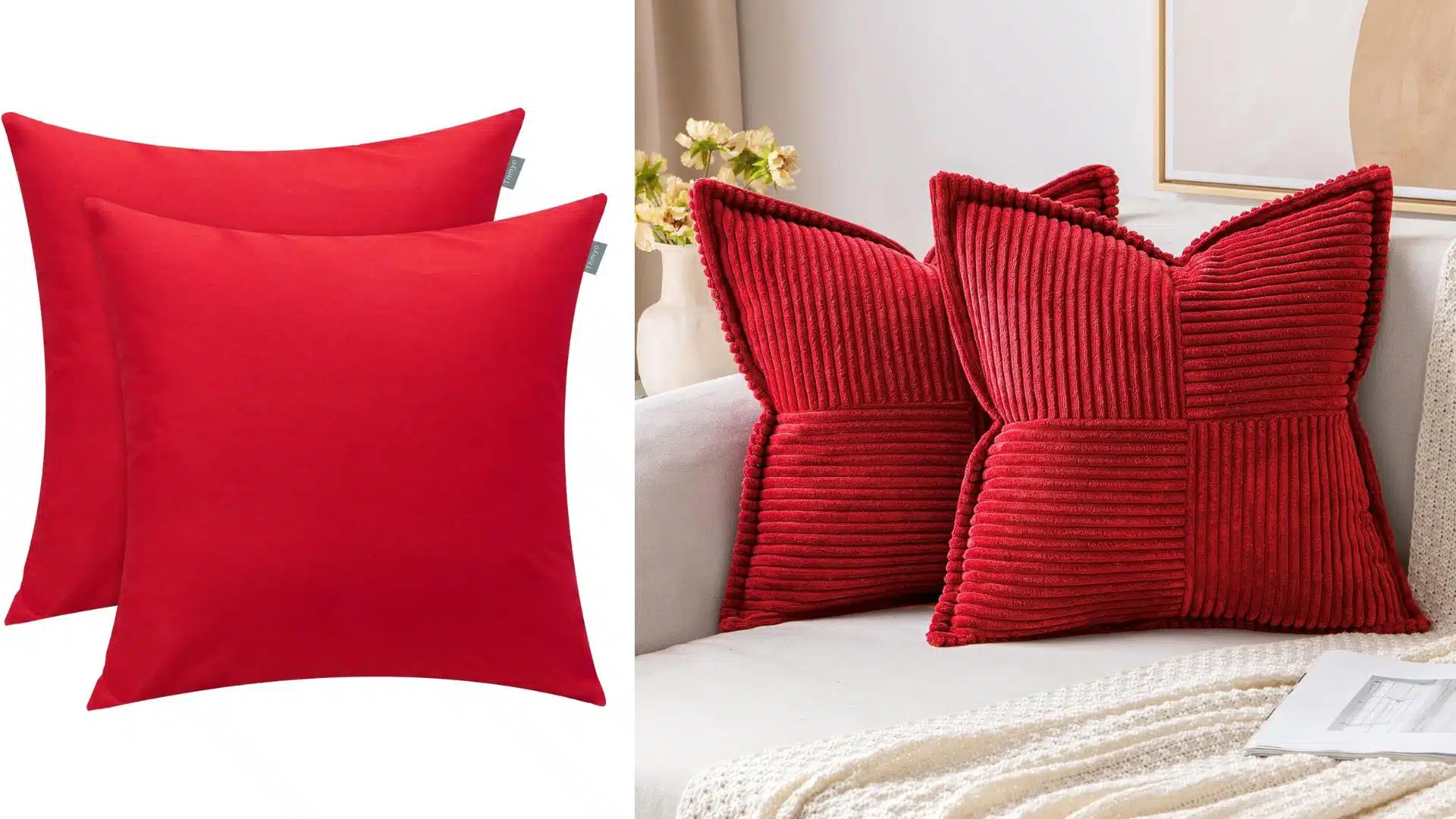 red throw pillows